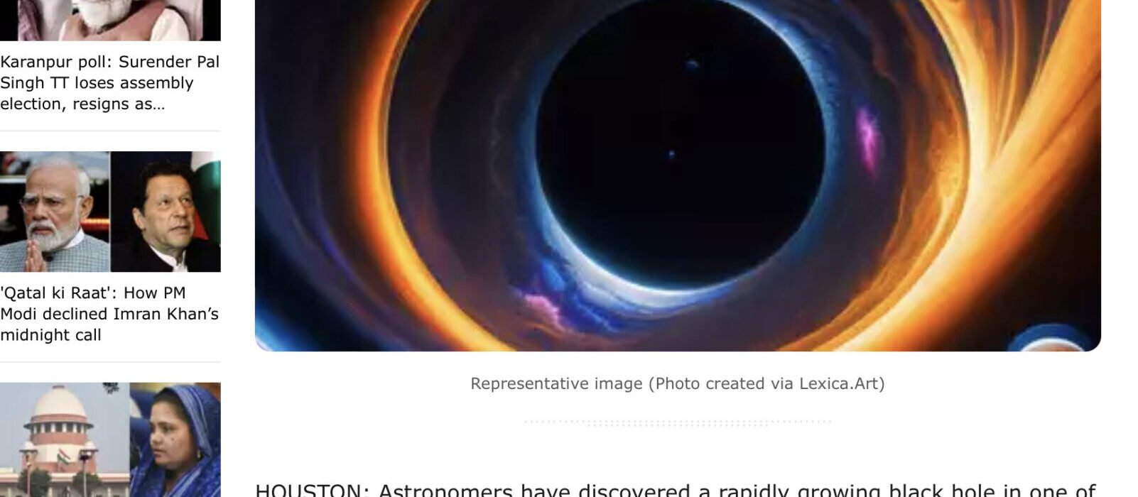 Rapidly growing black hole found, could provide clues on how .. 